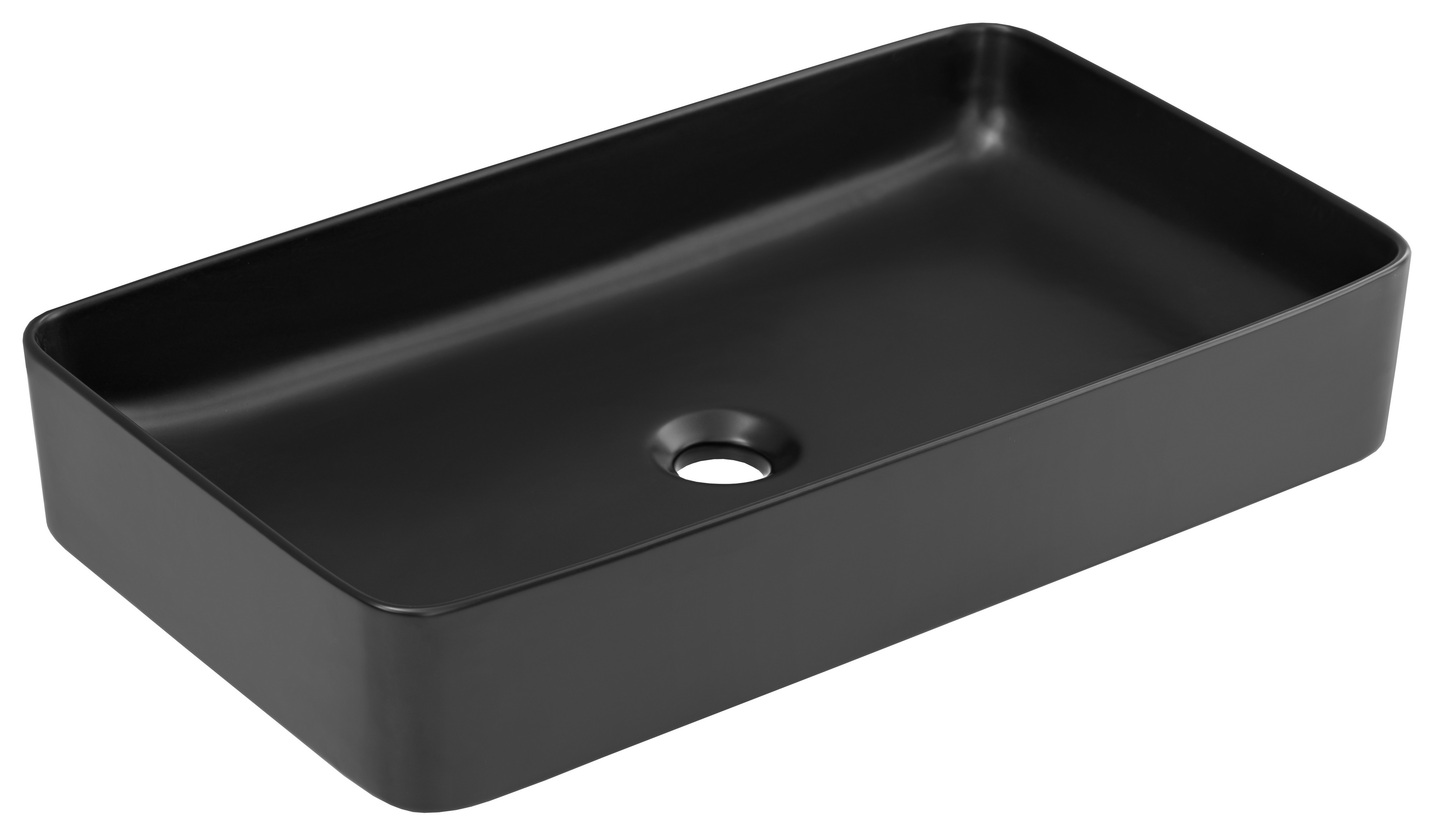 Comad Slim 2 Waschbecken 61x34 cm rechteckig Aufsatzwaschbecken schwarz UM-6275SLIM60BLACKDP