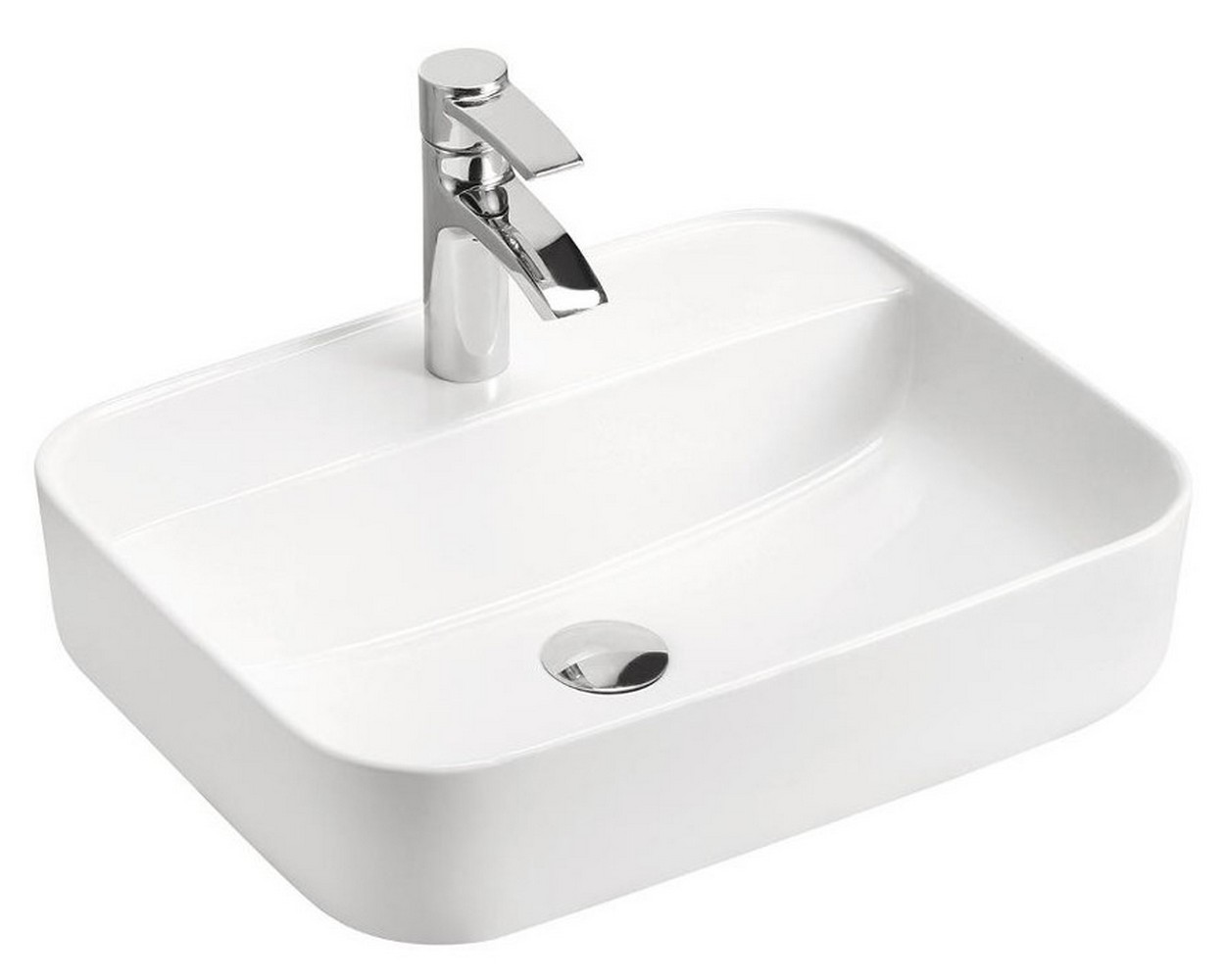 Comad Magic 2 Waschbecken 50x40 cm rechteckig Aufsatzwaschbecken weiß UM-6289MAGIC50DP