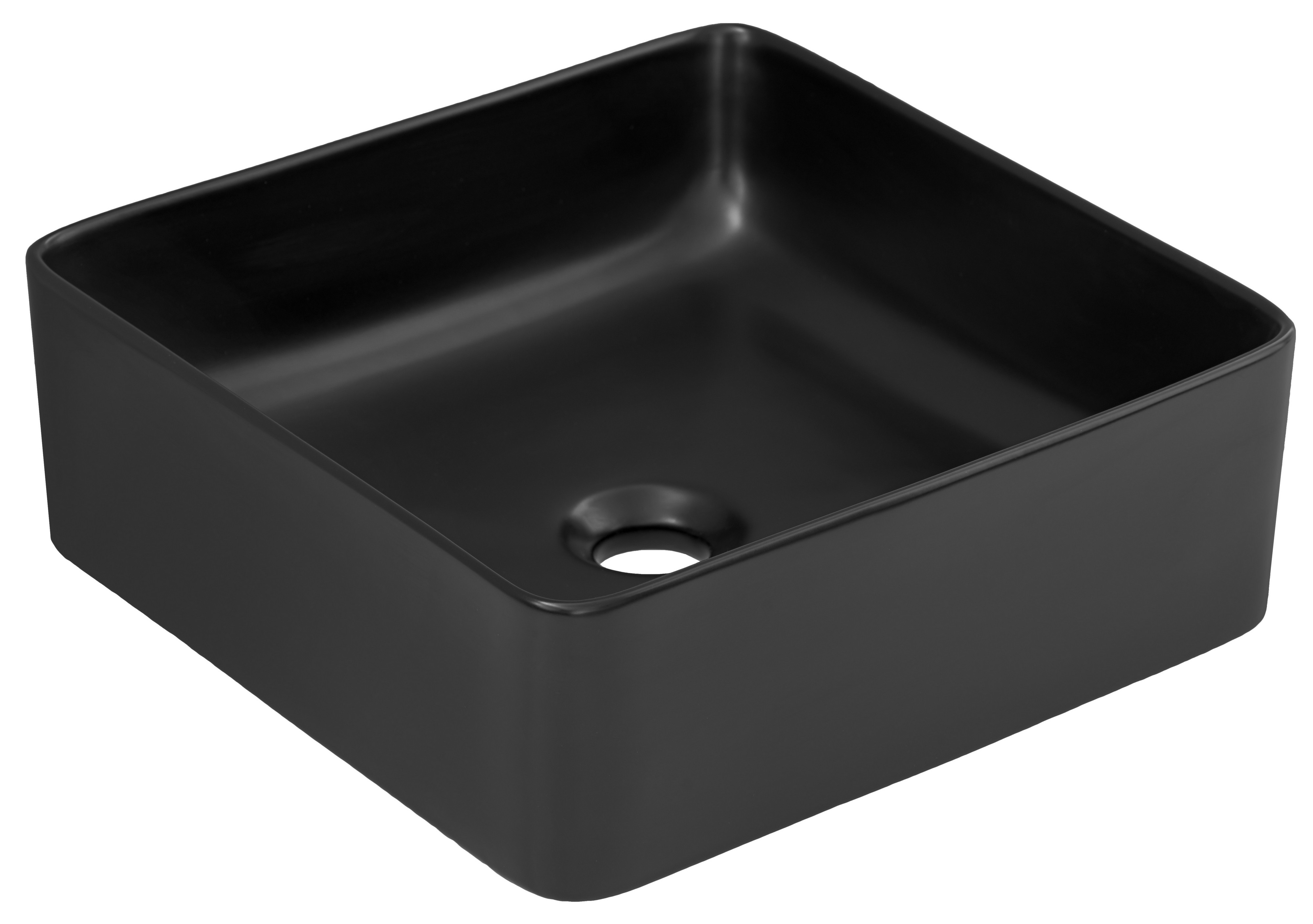 Comad Slim Waschbecken 37x37 cm quadratisch Aufsatzwaschbecken schwarz UM-6276SLIM40BLACKDP