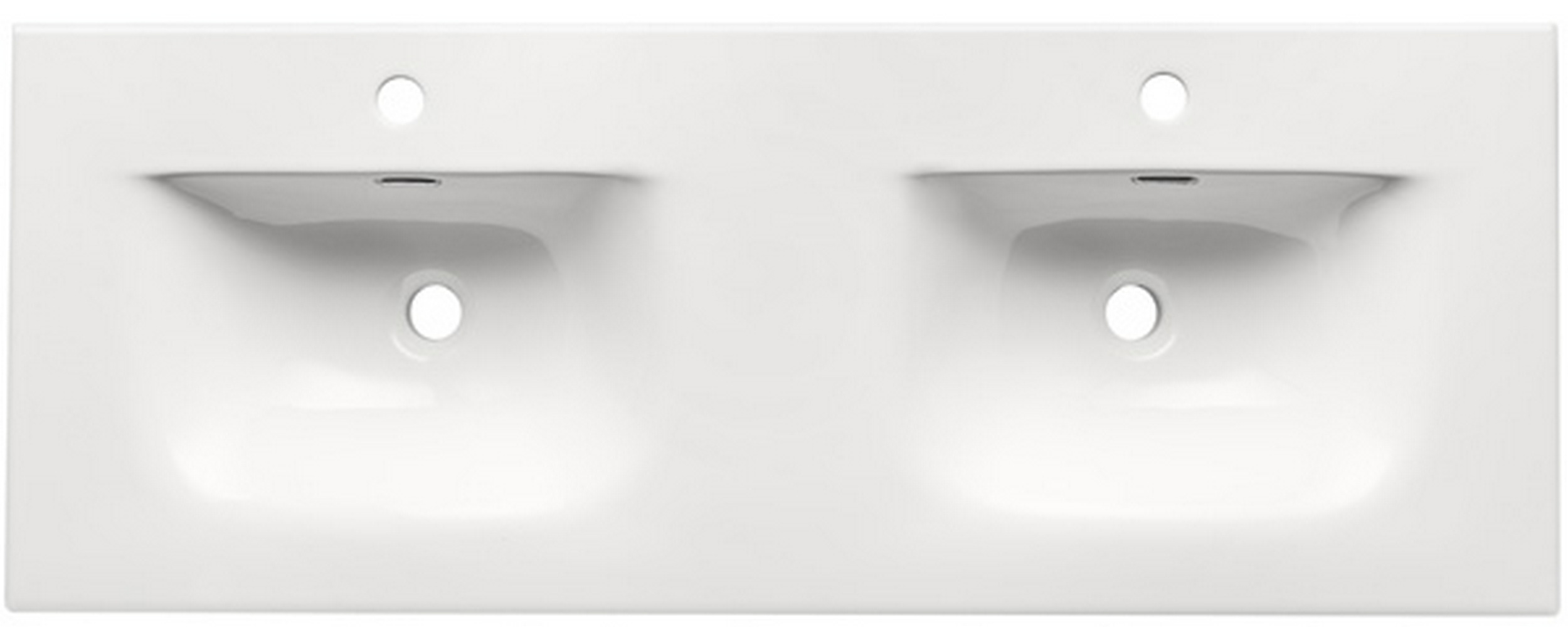 Comad Sky Waschbecken 121x46 cm rechteckig Einbauwaschbecken-Doppelt weiß SKY120D-8099