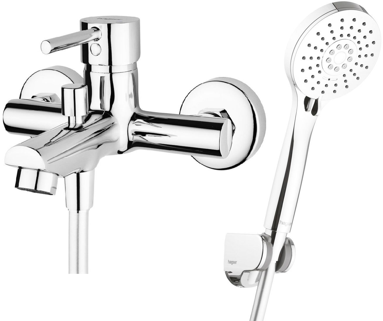 Set Badewannen- und Duscharmatur Hagser Lisa HGR10000034, Handbrause Hagser Tina HGR10000037, HGR15000037, HGR90000037