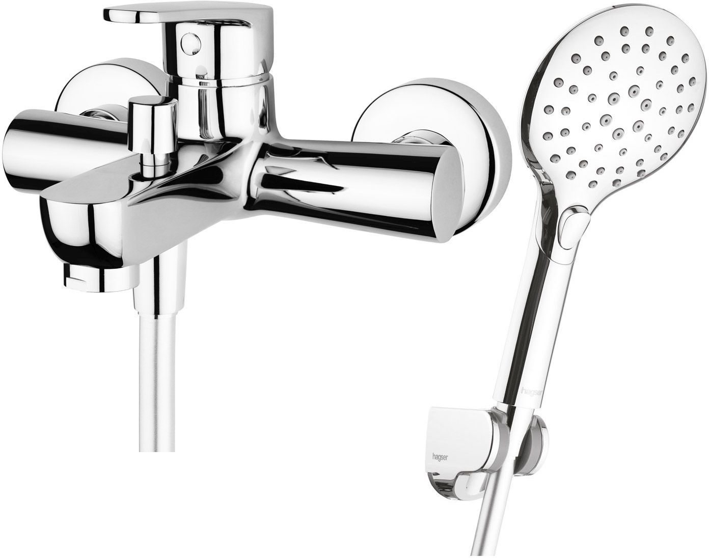 Set Badewannen- und Duscharmatur Hagser Della HGR30000034, Handbrause Hagser Andrea HGR40000037, HGR15000037, HGR90000037
