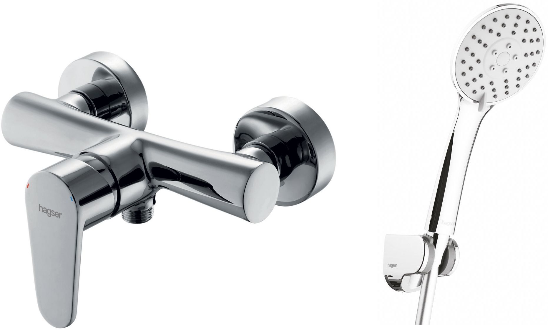 Set Duschbatterie Hagser Della HGR20000033, Handbrause Hagser Lara HGR20000037, HGR15000037, HGR90000037