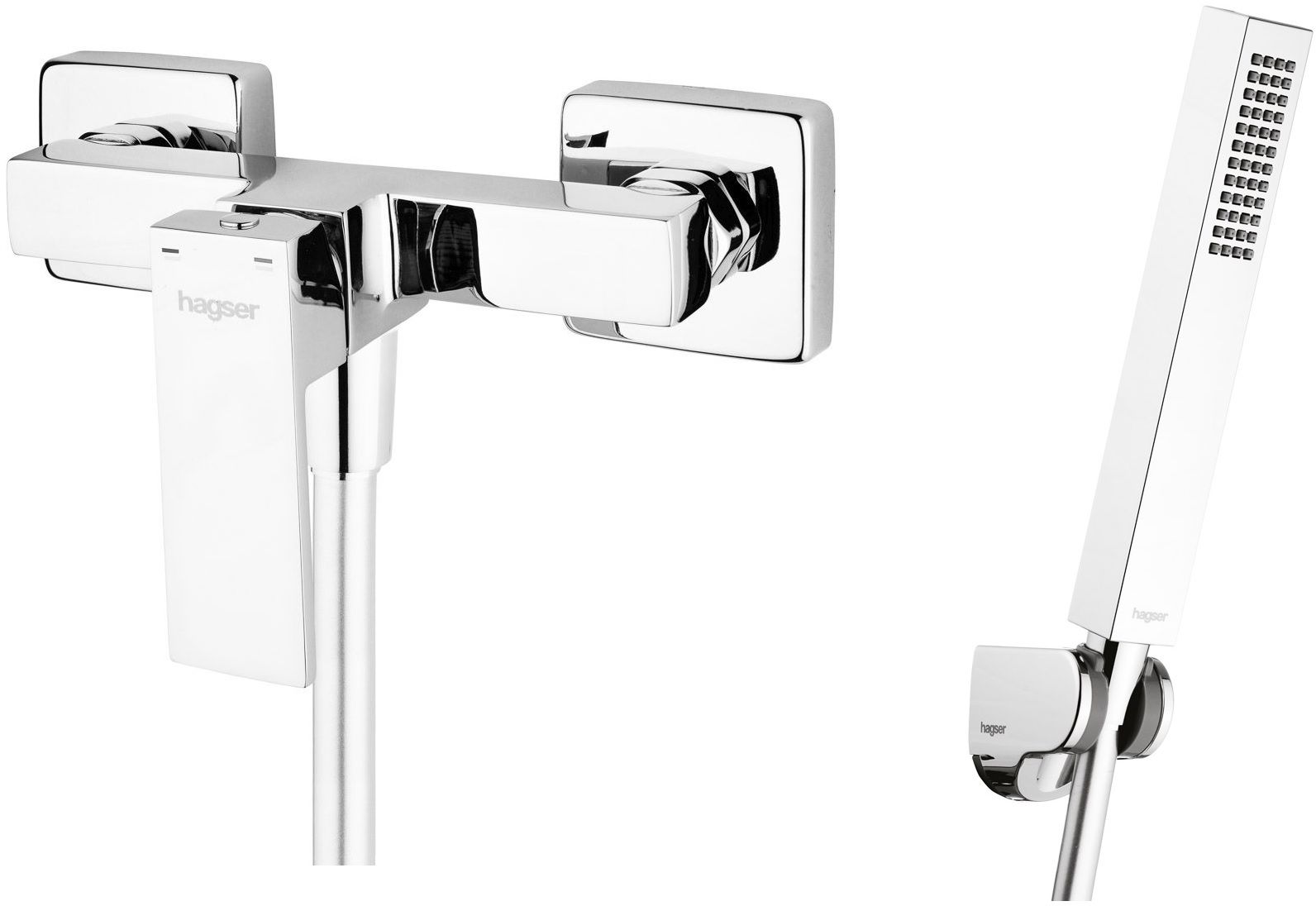 Set Duschbatterie Hagser Ulva HGR30000033, Handbrause Hagser Lea HGR80000037, HGR15000037, HGR90000037