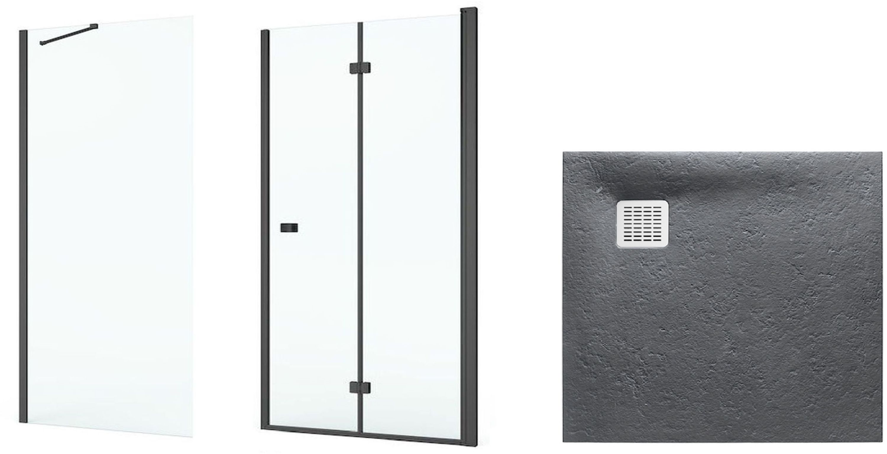 Set Duschtüren Roca Capital AM4508016M, Quadratische Duschwanne Roca Terran AP10332032001200, AM4408016M