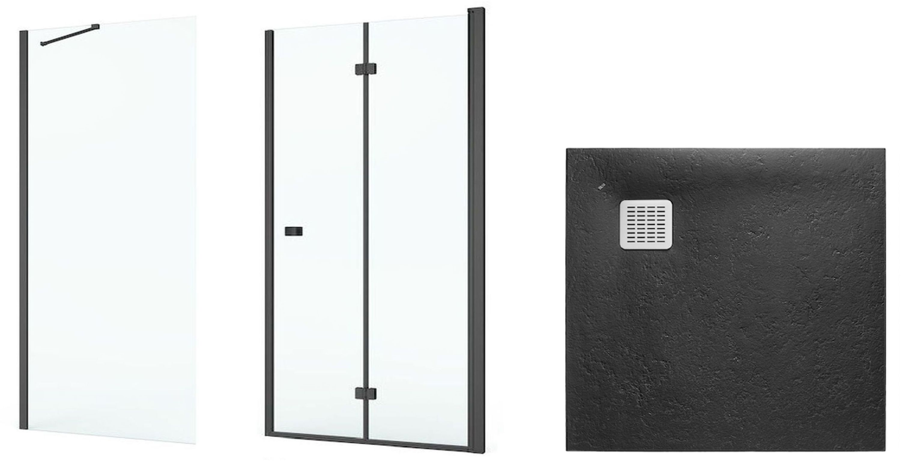 Set Duschtüren Roca Capital AM4508016M, Quadratische Duschwanne Roca Terran AP10332032001400, AM4408016M