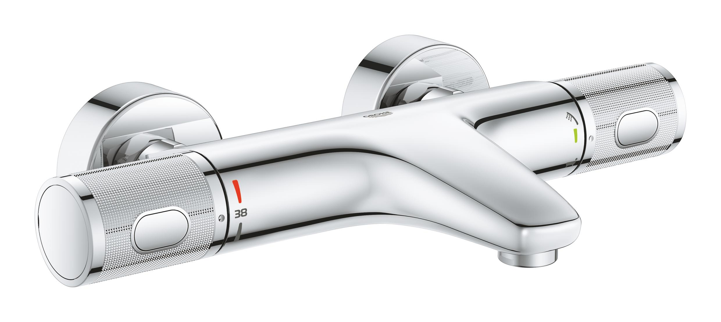 Grohe Precision Feel Badewannen- und Duscharmatur Wandmontage mit Thermostat chrom 34788000