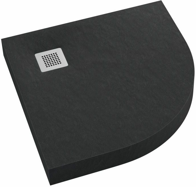 Schedpol New Horizons Black Stone Halbrunde Duschwanne 90x90 cm schwarz 3.3304/C/ST-M2