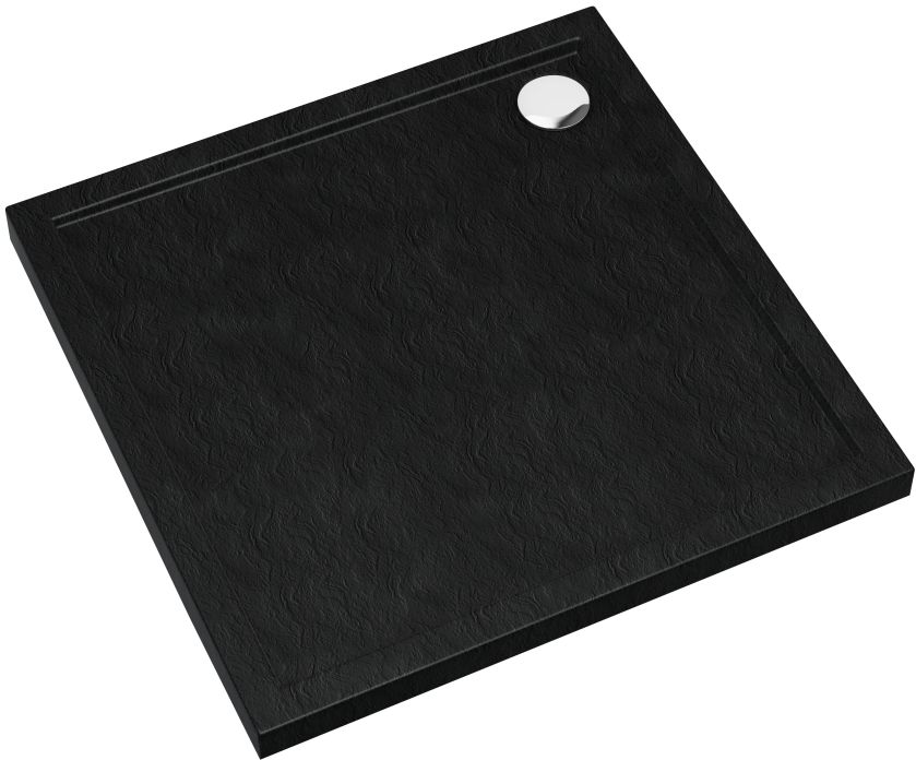 Schedpol Caspar New Black Stone Quadratische Duschwanne 90x90 cm schwarz 3.2331/C/ST