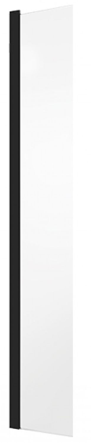 Besco Eco-N Black Duschwand 30 cm schwarz Matte/durchsichtiges Glas PEFB-30-195C