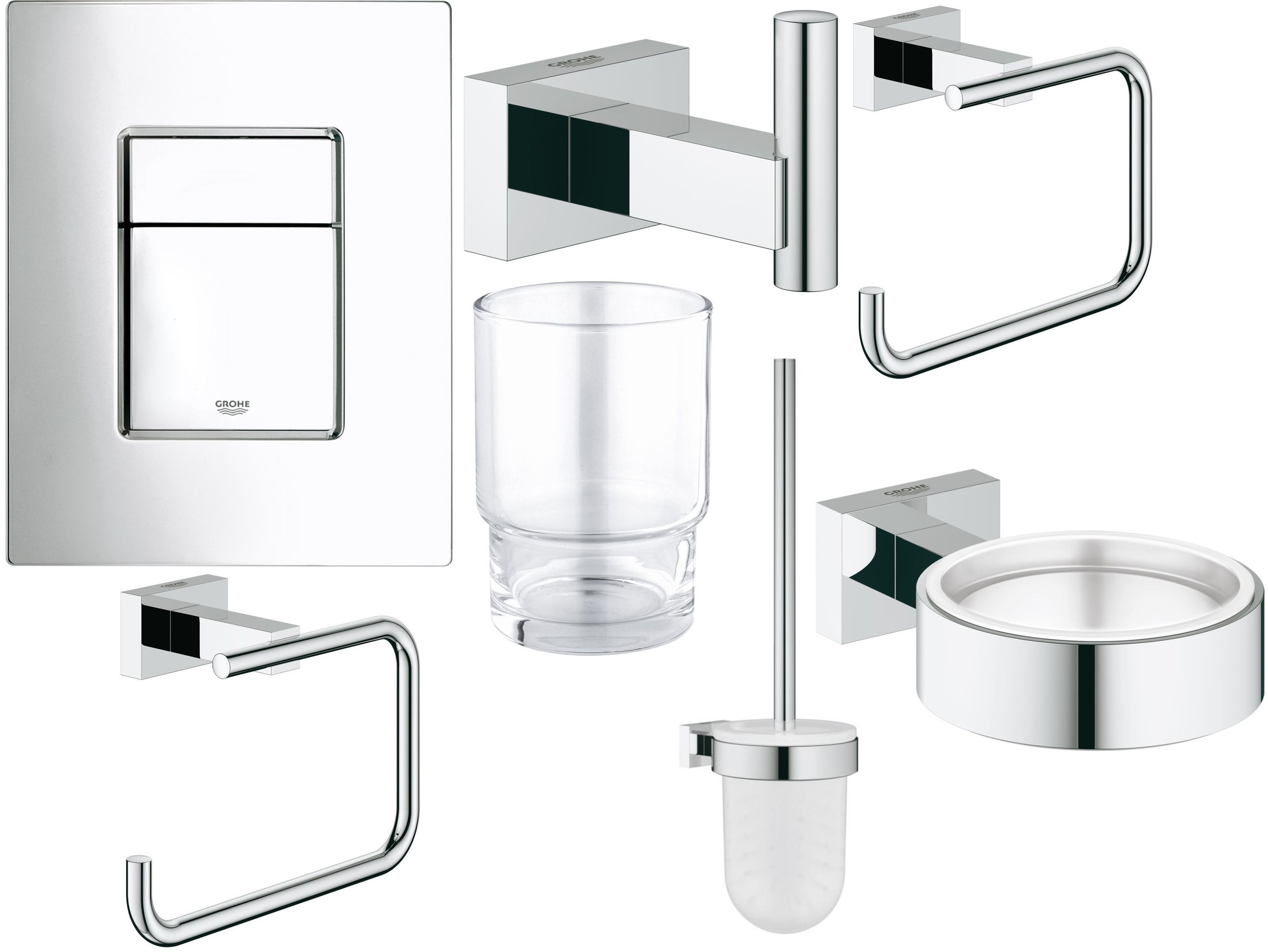 Set Klobürste Grohe Essentials 40513001, Handtuchhalter Grohe Essentials 40510001, 38732000, 40507001, 40508001, 40511001, 40372001