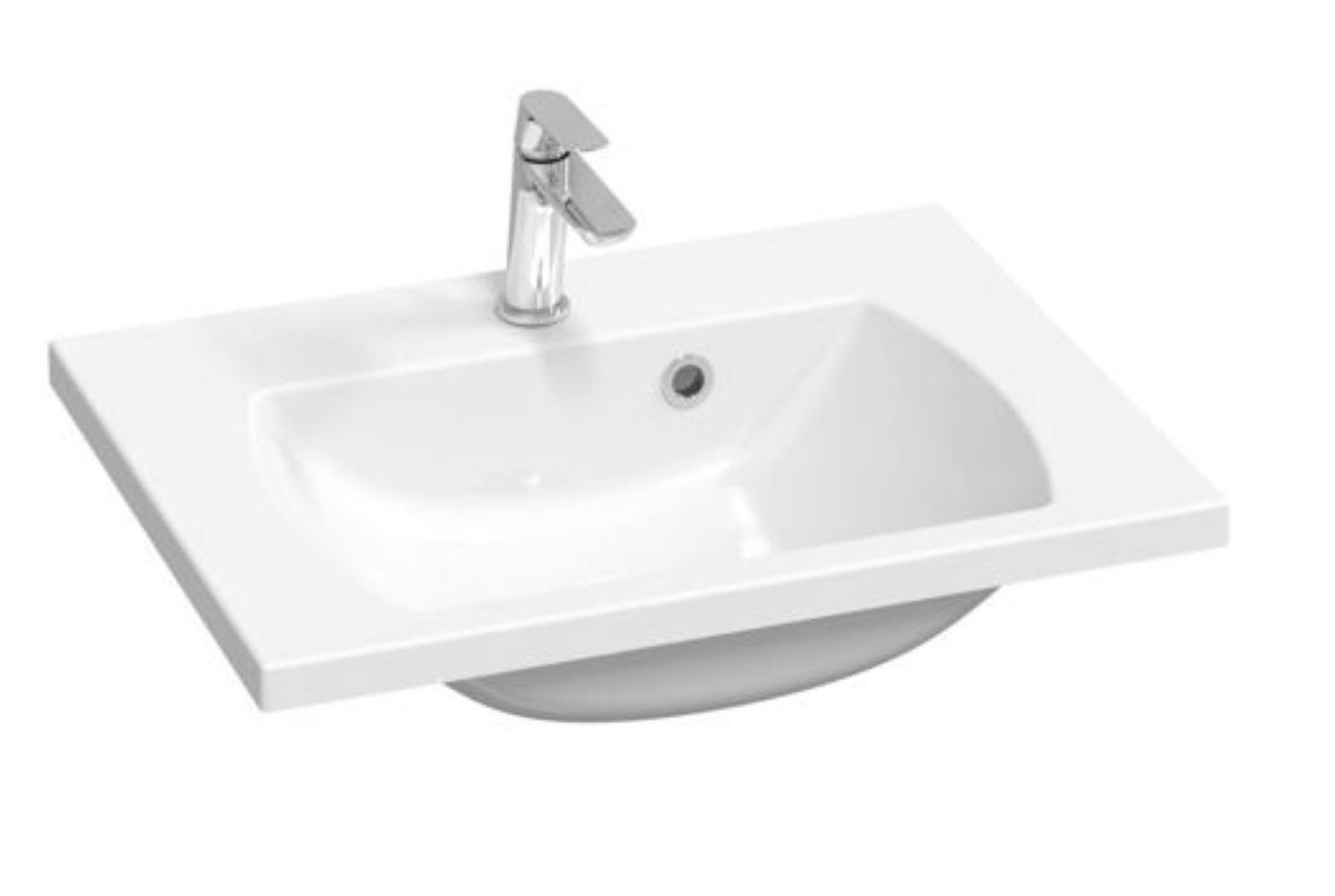 Ravak Classic II Waschbecken 60x45 cm rechteckig Möbel weiß XJX01160003