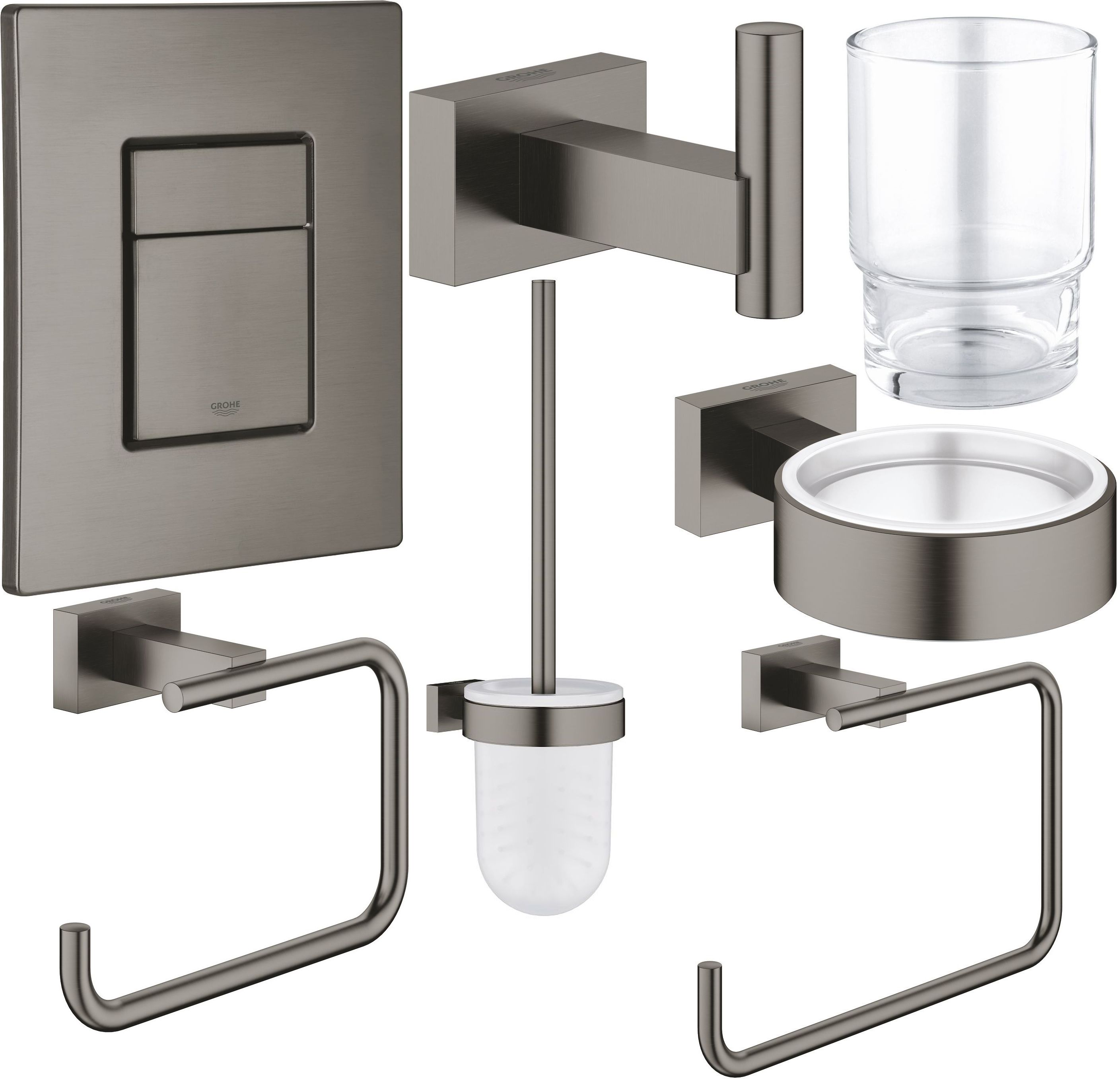 Set Klobürste Grohe Essentials 40513AL1, Betätigungsplatte Grohe Skate 38732AL0, 40510AL1, 40507AL1, 40508AL1, 40511AL1, 40372001