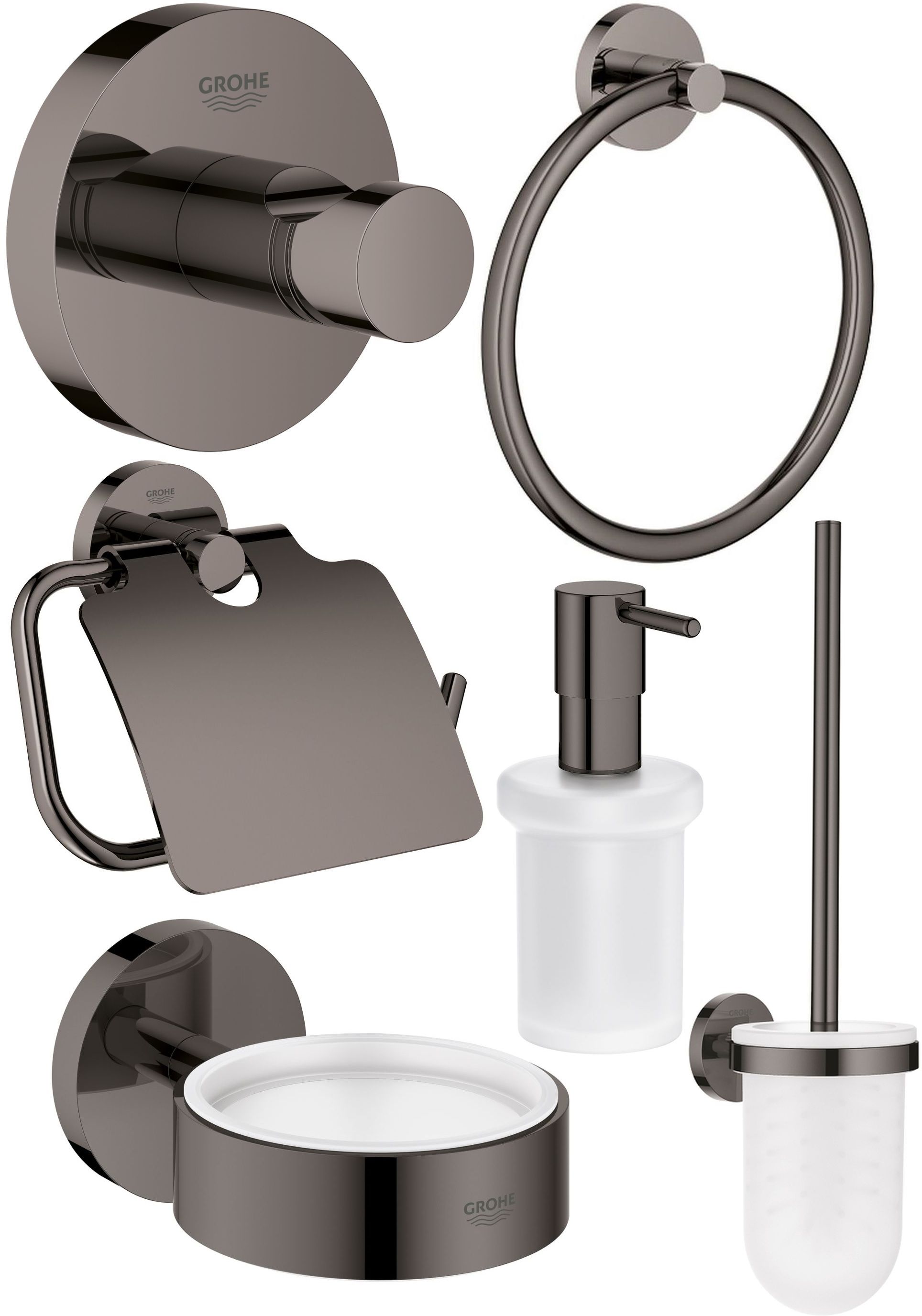 Set Klobürste Grohe Essentials 40374A01, Klopapierhalterung Grohe Essentials 40367A01, 40369A01, 40365A01, 40394A01, 40364A01