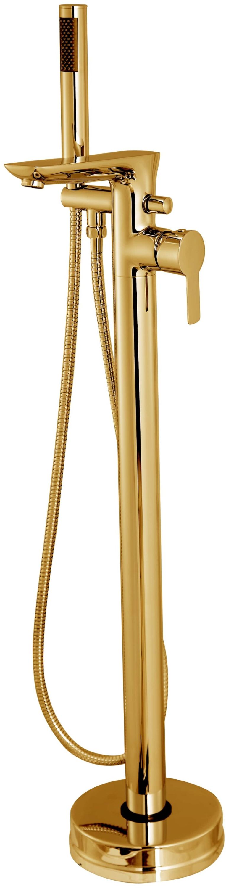 Invena Glamour badewannen- und duscharmatur freistehend gold BW-02-W09