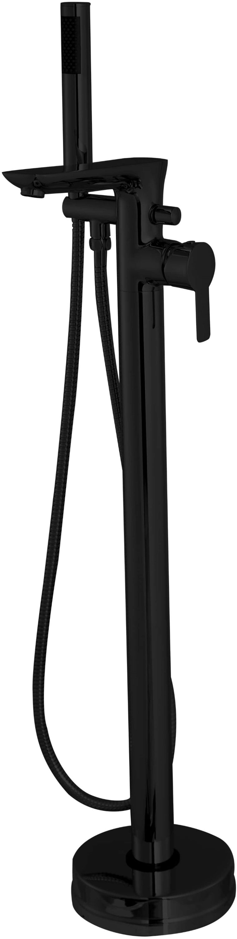 Invena Glamour badewannen- und duscharmatur freistehend schwarz BW-02-W04