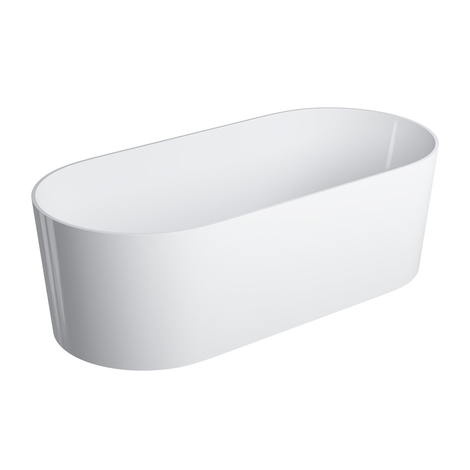 Omnires Ovo M+ Freistehende Badewanne 160x75 cm oval weiß OVOWWBP
