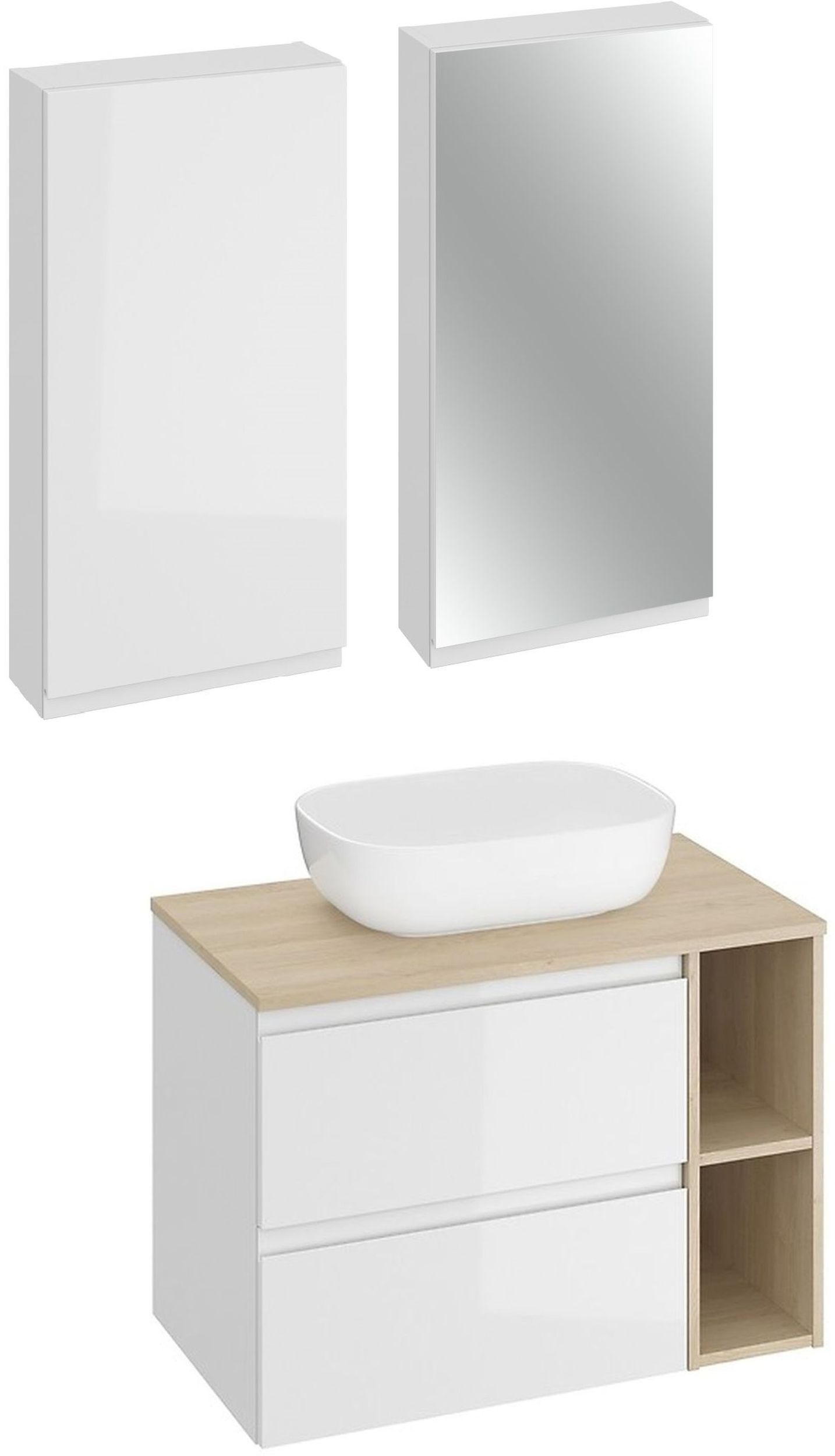 Set Kabinett Cersanit Moduo S929-010, Waschbecken Cersanit Moduo K116-050, S590-030, K116-018, K116-020, S590-023