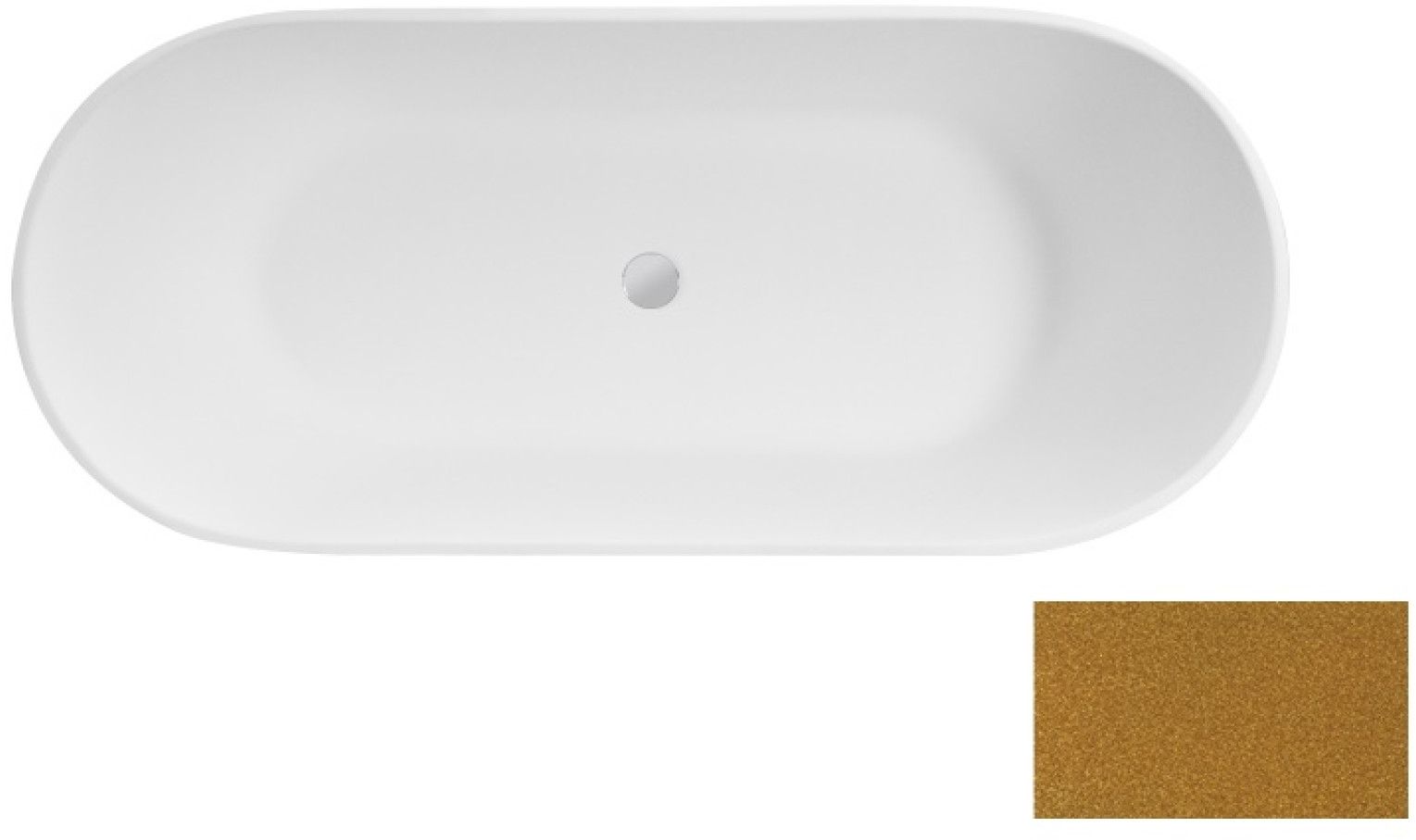 Besco Moya Freistehende Badewanne 159x68.4 cm oval zweifarbig #WMD-160-MZ