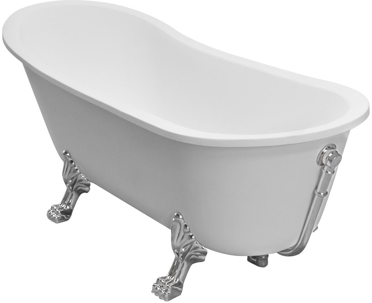Besco Olaya Freistehende Badewanne 157.5x66.5 cm oval weiß #WAO-160+BI