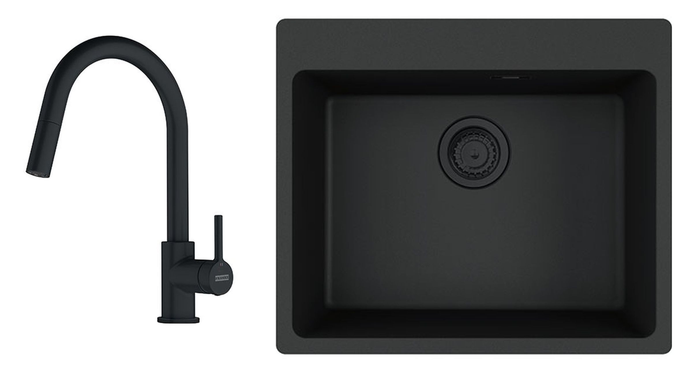 Set Granitspüle Franke Maris 114.0661.794, Küchenarmatur Franke Lina 115.0626.053