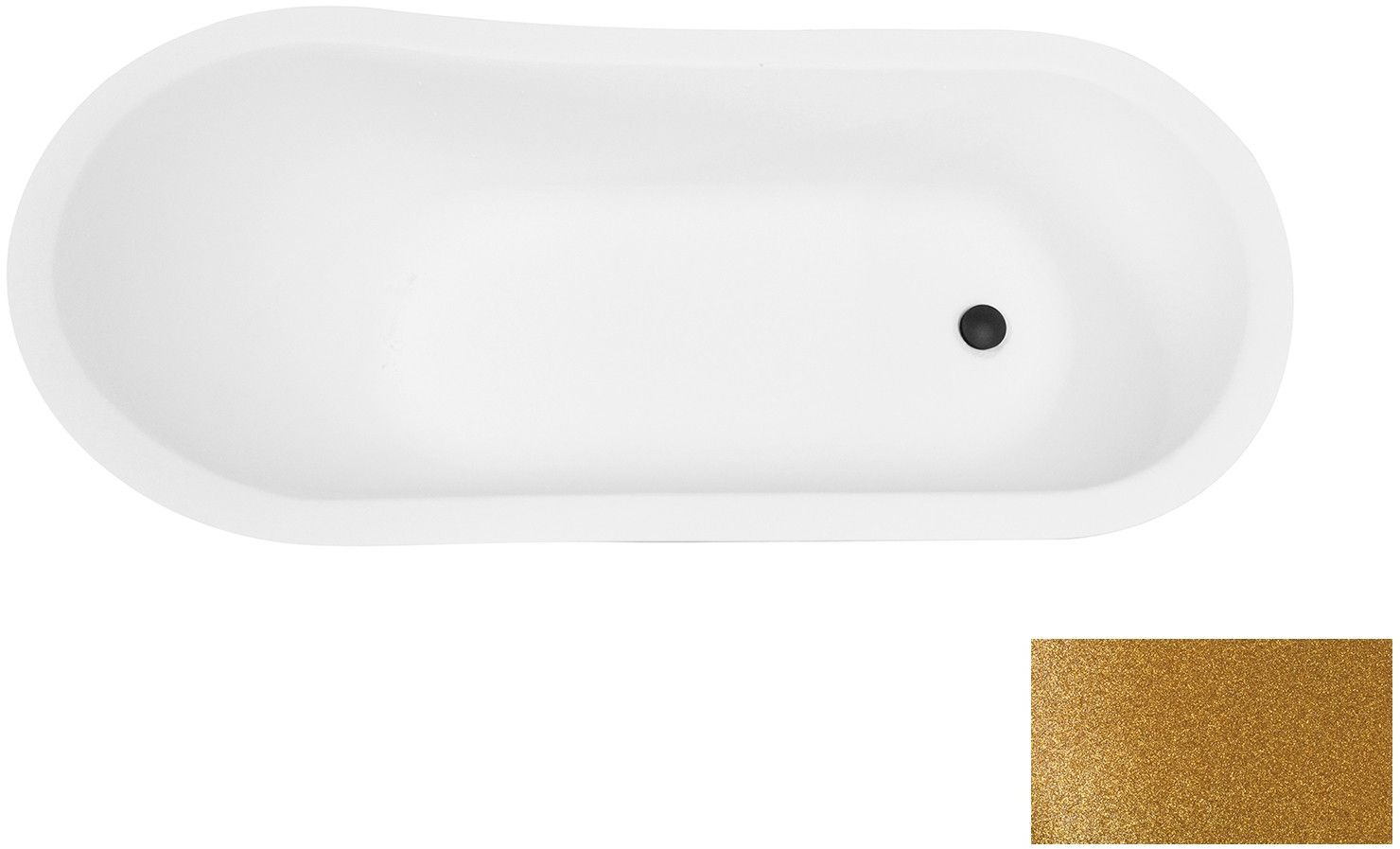 Besco Olaya Freistehende Badewanne 157.5x66.5 cm oval zweifarbig #WAO-160-GZG