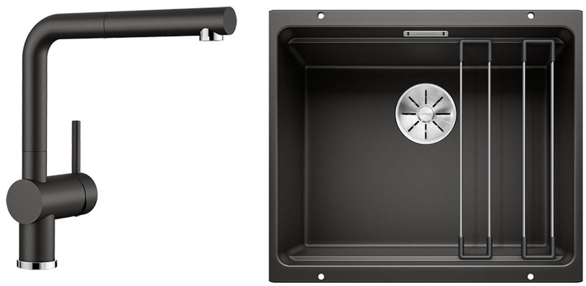 Set Granitspüle Blanco Etagon 500-U 525887, Küchenarmatur Blanco Linus-S 526148