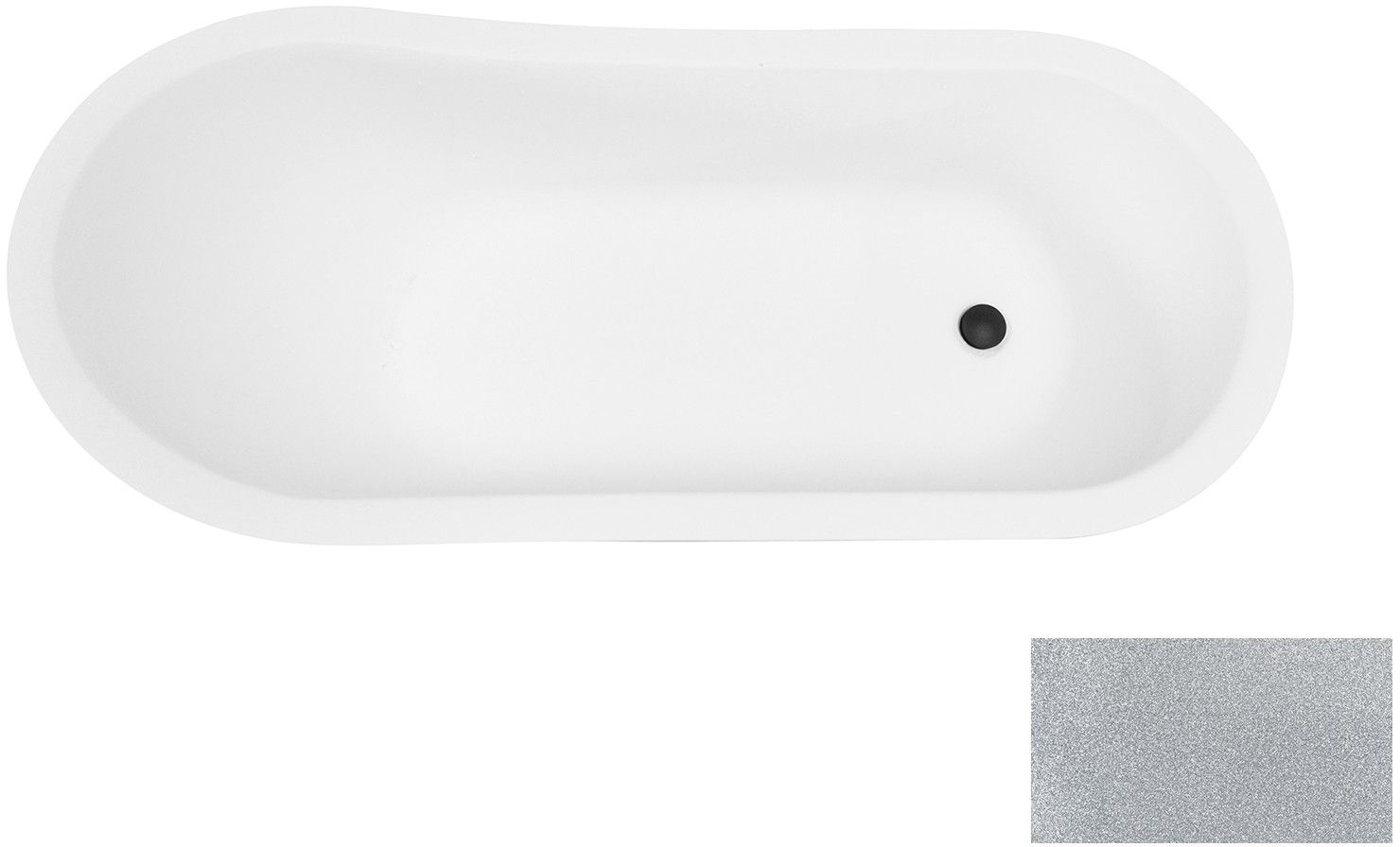 Besco Olaya Freistehende Badewanne 157.5x68 cm oval zweifarbig #WAO-160-GSW