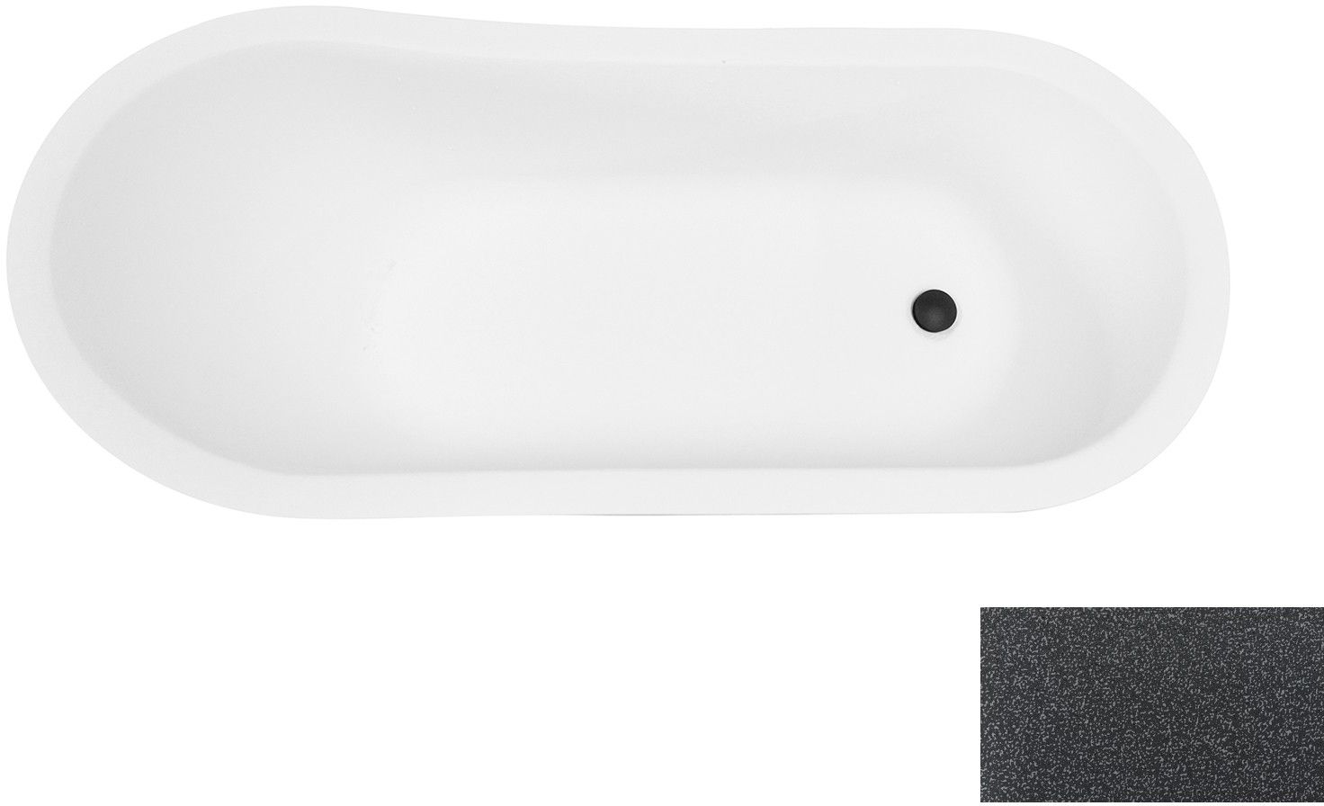 Besco Olaya Freistehende Badewanne 157.5x68 cm oval zweifarbig #WAO-160-GGB