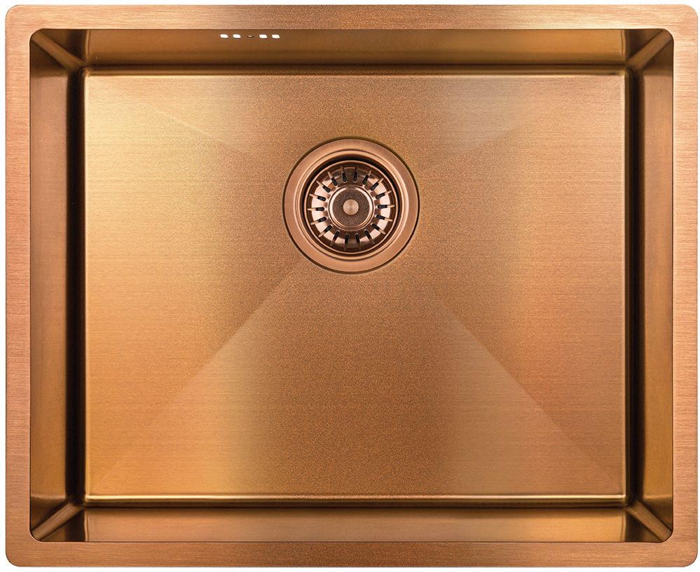 Laveo Marmara Stahlspüle mit Siphon 54x44 cm kupfer SAM810P
