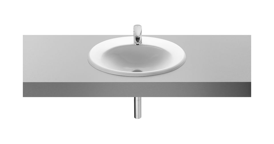 Roca Java Waschbecken 56x47.5 cm oval Einbauwaschbecken weiß glanz A327863000