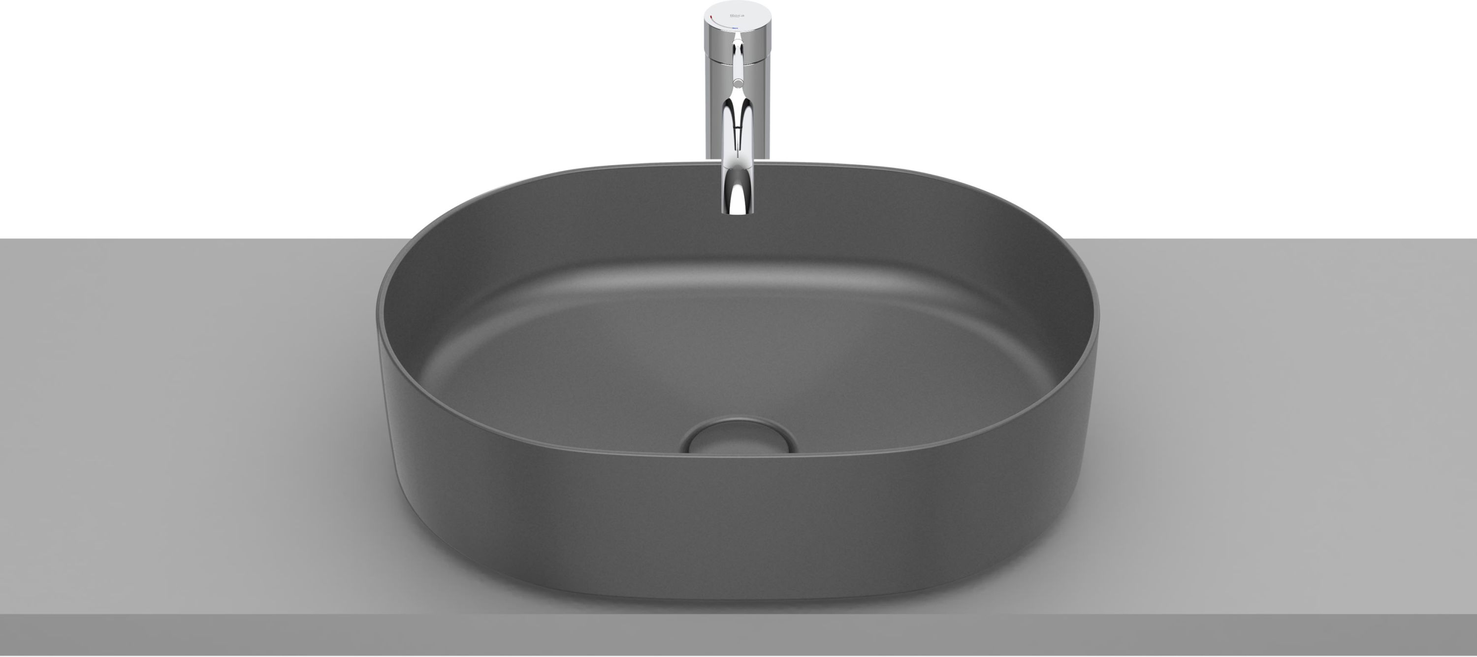 Roca Inspira Waschbecken 50x37 cm oval Aufsatzwaschbecken schwarz A327520640