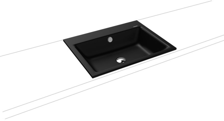 Kaldewei Puro Waschbecken 60x46 cm rechteckig Einbauwaschbecken schwarz 900106013676
