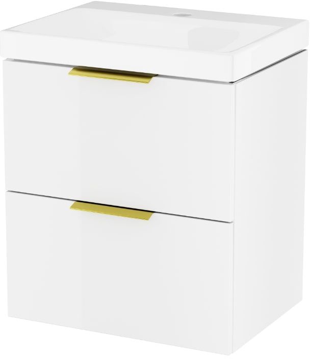 Set Kabinett Excellent Blanko MLEX.6301.490.WH, Waschbecken Excellent Blanko CENL.6317.500.WH, MLEX.6303.SET.GL