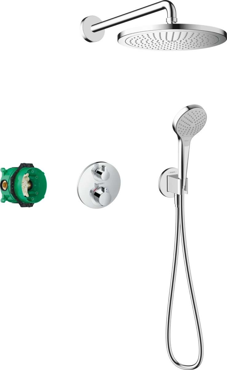 Hansgrohe Raindance Duschset Unterputz mit Thermostat mit Regenbrause chrom 27954000