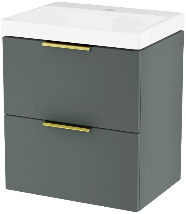 Set Kabinett Excellent Blanko MLEX.6301.490.GN, Waschbecken Excellent Blanko CENL.6317.500.WH, MLEX.6303.SET.GL