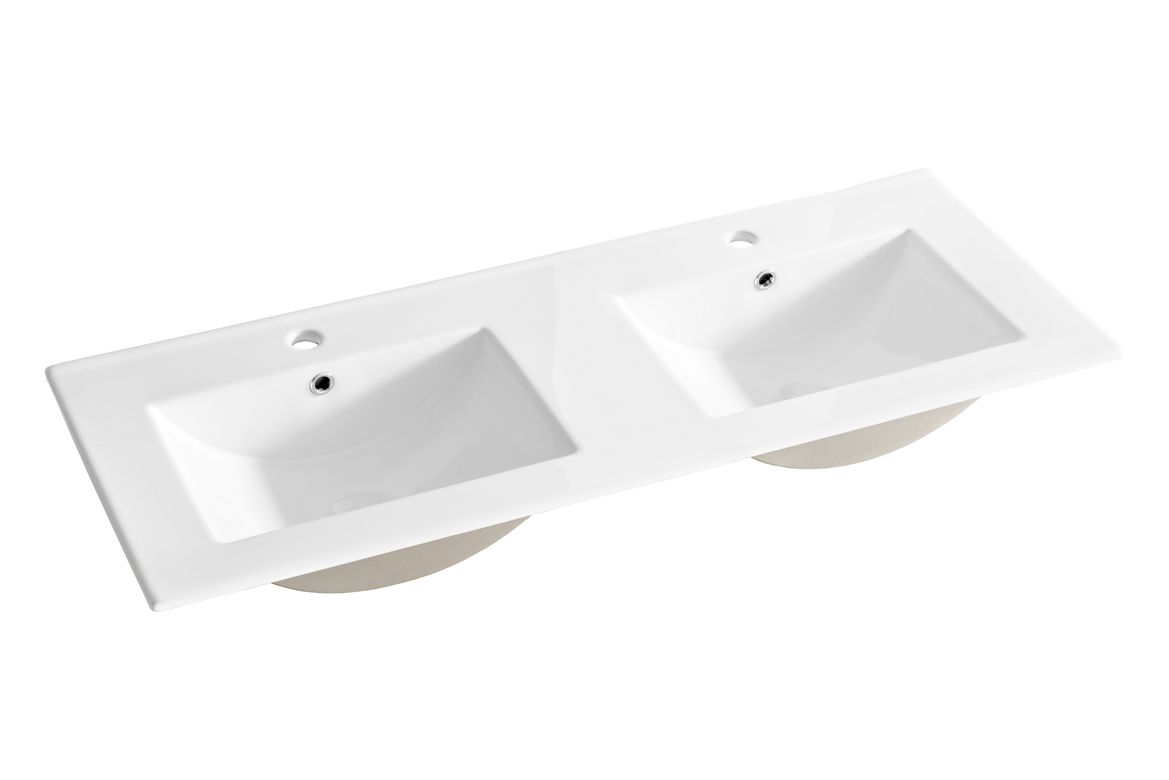 Comad Lava Waschbecken 121x46 cm rechteckig Möbel-Doppelt weiß UM-8003-LAVA120D