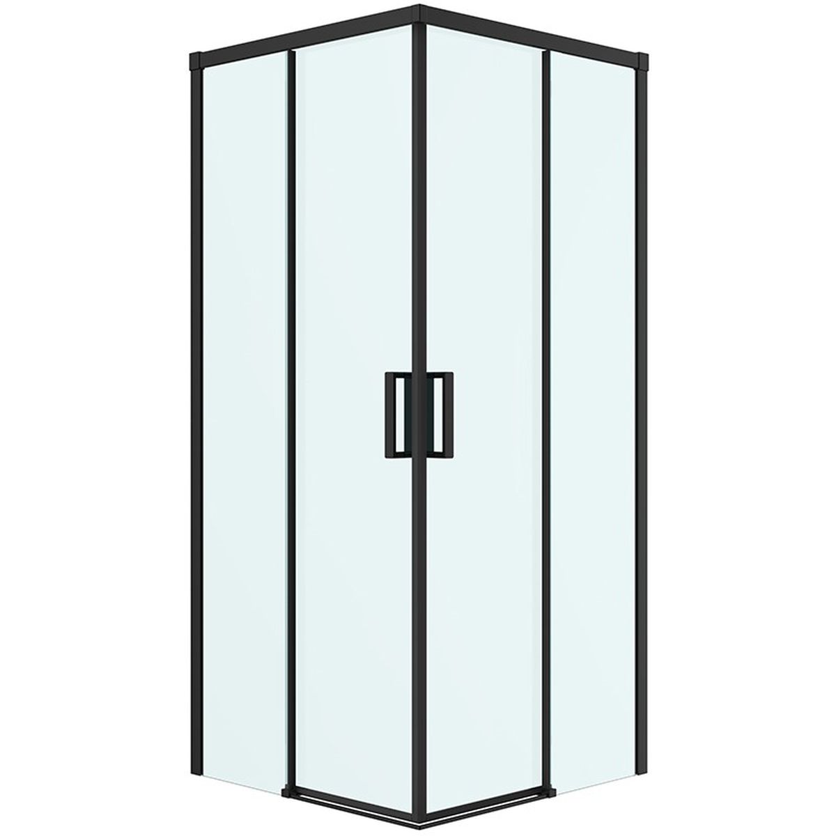 Oltens Breda Dusche 80x80 cm quadratisch schwarz Matte/durchsichtiges Glas 20005300