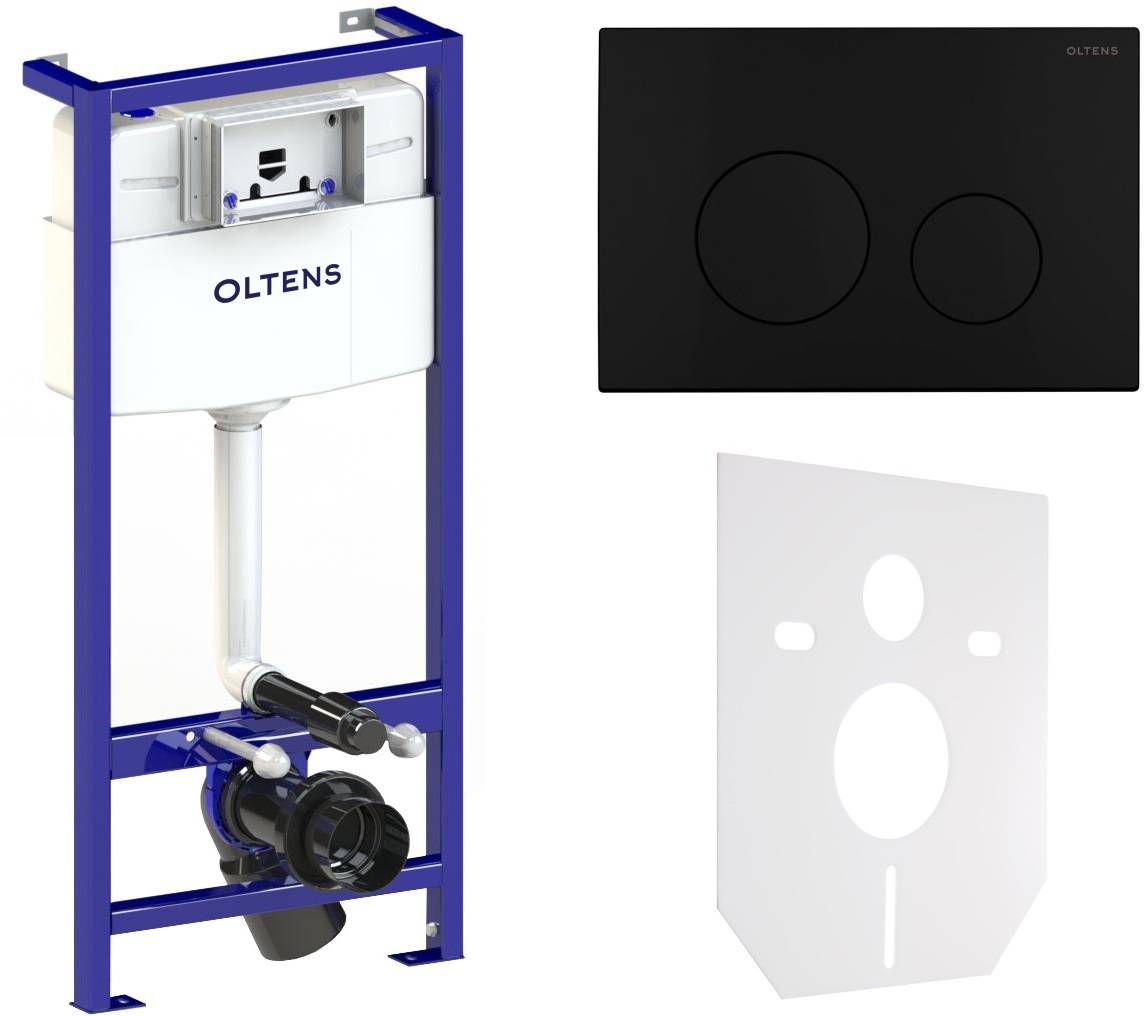 Set Unterputzrahmen Oltens Triberg 50001000, Betätigungsplatte Oltens Lule 57104300, 49301000