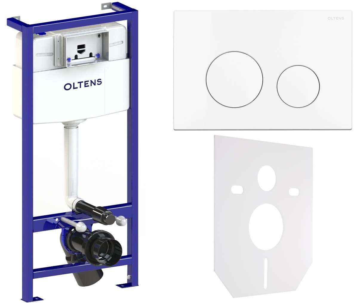 Set Unterputzrahmen Oltens Triberg 50001000, Betätigungsplatte Oltens Lule 57102000, 49301000