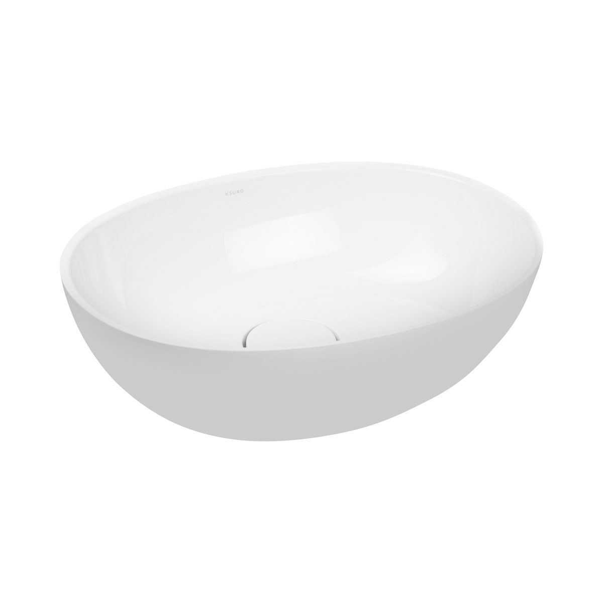 Ksuro 02 Waschbecken 47x36 cm oval Aufsatzwaschbecken weiß glanz 20002000