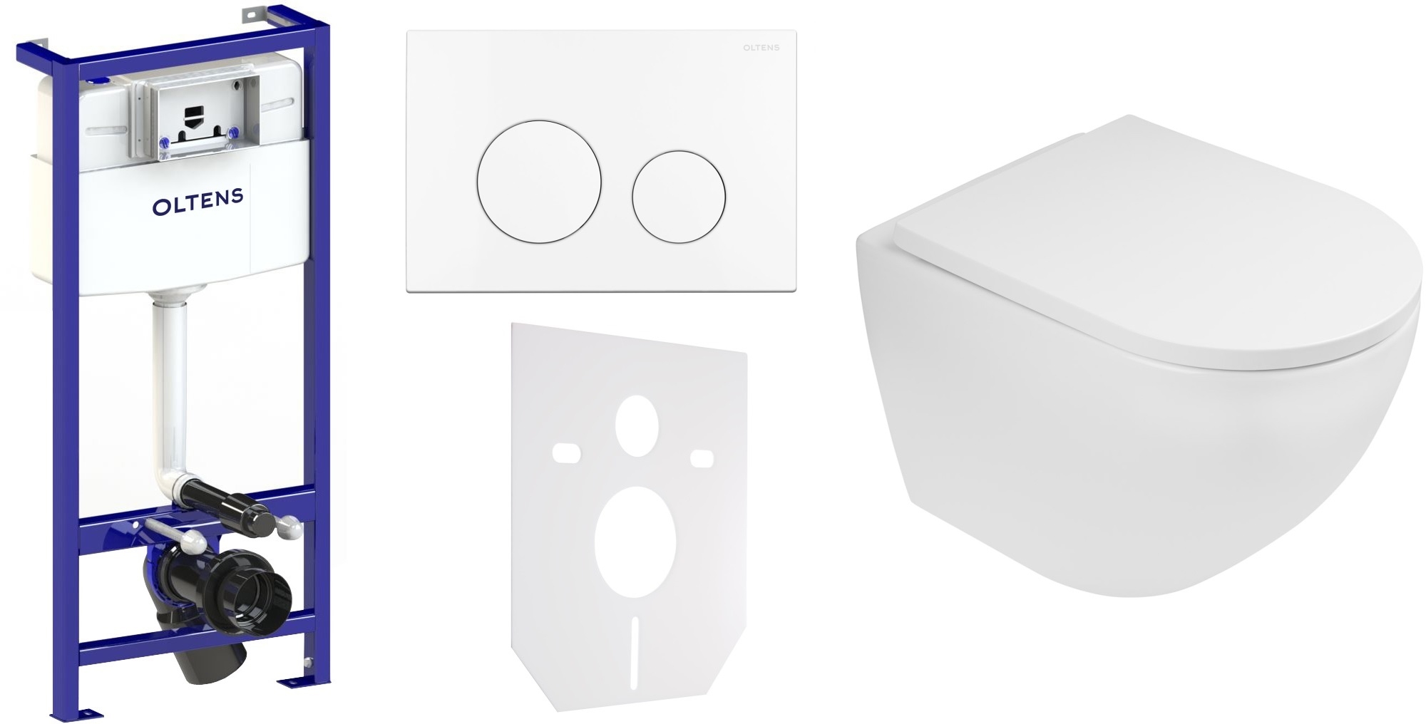 Set Unterputzrahmen Oltens Triberg 50001000, WC-Becken Oltens Hamnes 42013000, 45109000, 57102000, 49301000