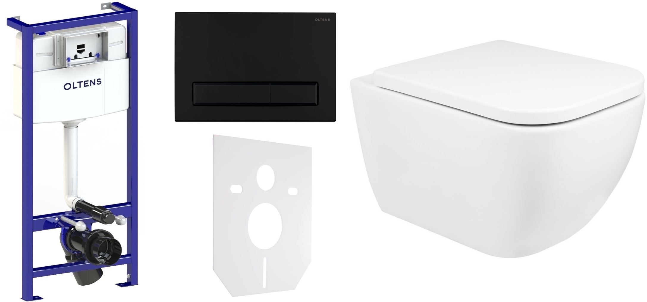 Set WC-Becken Oltens Vernal 42502000, Unterputzrahmen Oltens Triberg 50001000, 45104000, 57103300, 49301000