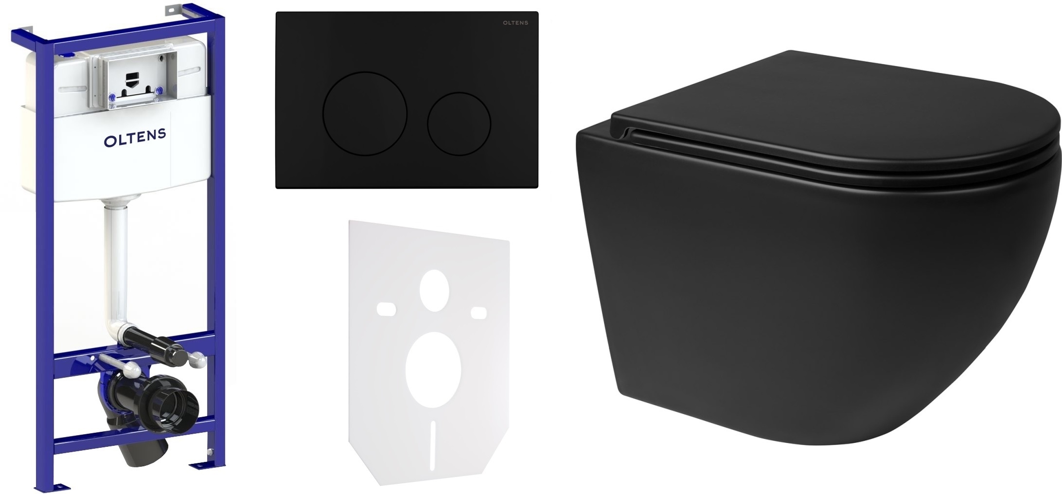 Set WC-Becken Oltens Hamnes 42513300, Unterputzrahmen Oltens Triberg 50001000, 45100300, 57104300, 49301000