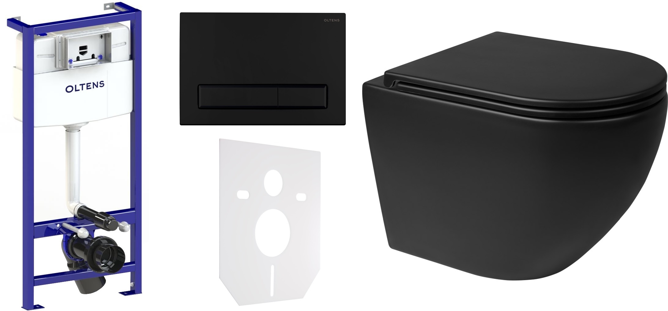 Set WC-Becken Oltens Hamnes 42513300, Unterputzrahmen Oltens Triberg 50001000, 45100300, 57103300, 49301000