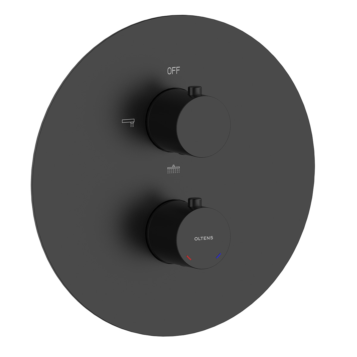 Oltens Katla Badewannen- und Duscharmatur Unterputz mit Thermostat schwarze Matte 34600300