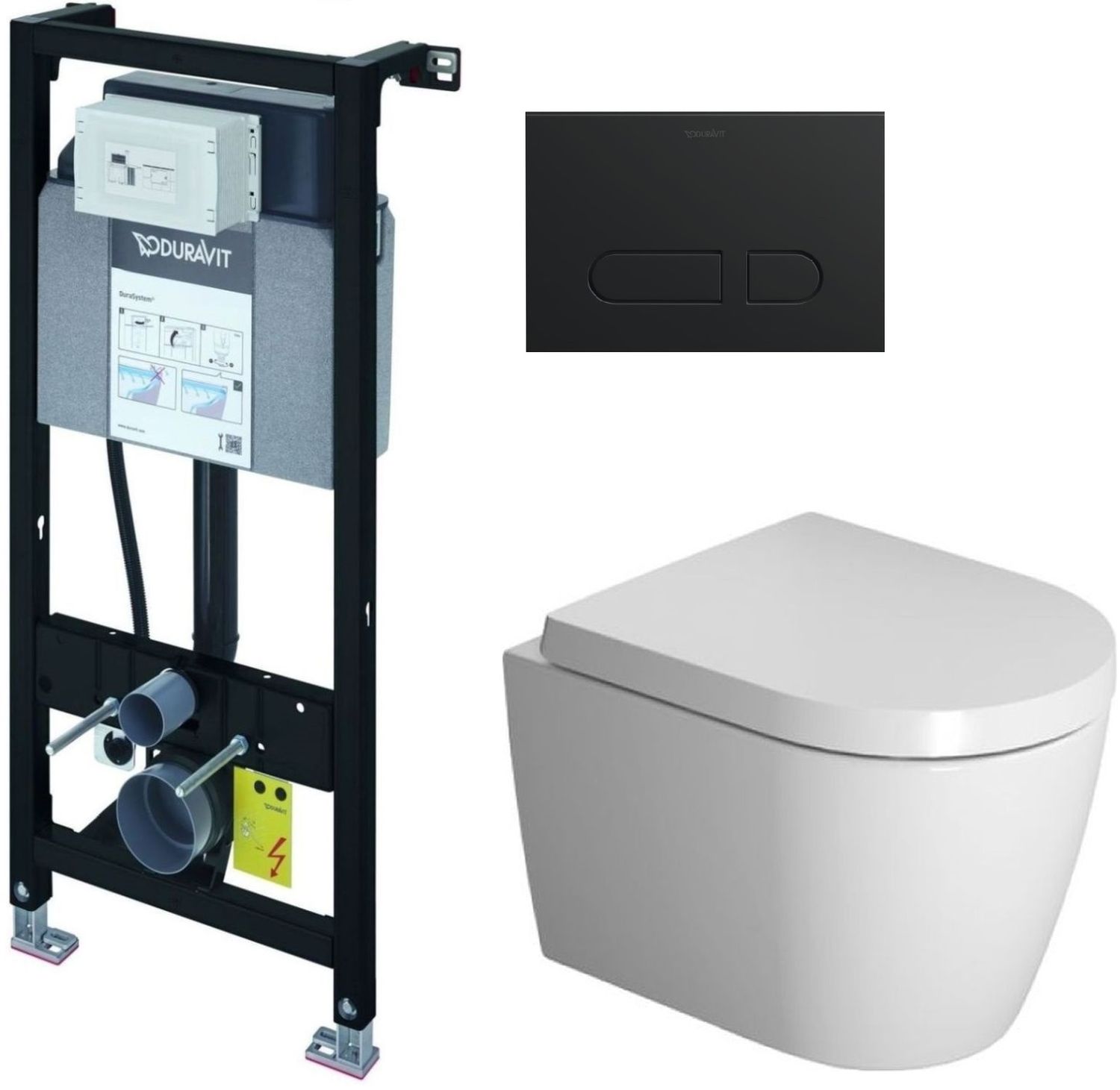 Satz toilettenschüssel Duravit ME by Starck 2530092000, unterputzrahmen Duravit DuraSystem WD1011000000, 0020190000, WD5001031000