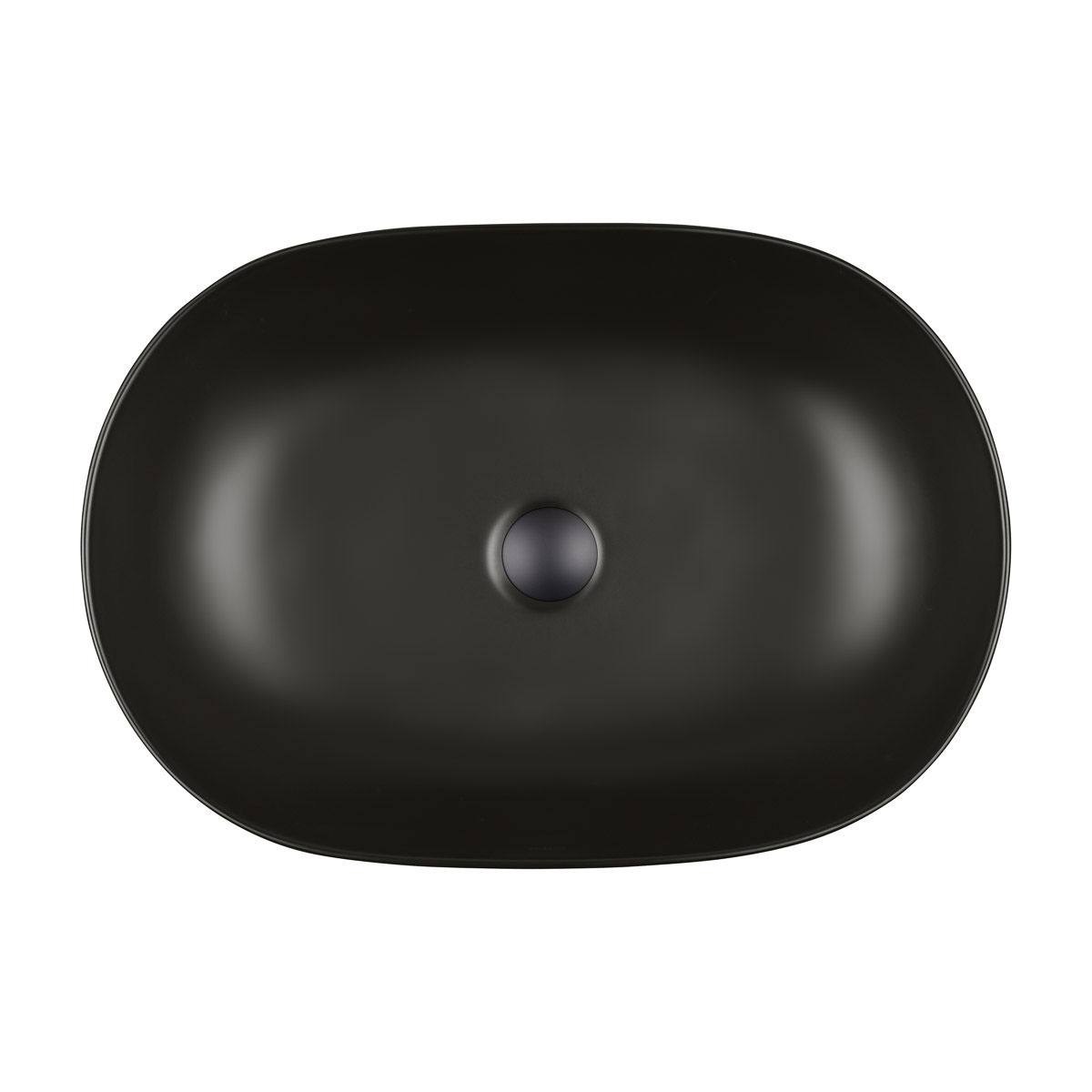 Oltens Hamnes Waschbecken 60.5x41.5 cm oval Aufsatzwaschbecken schwarz 40820300