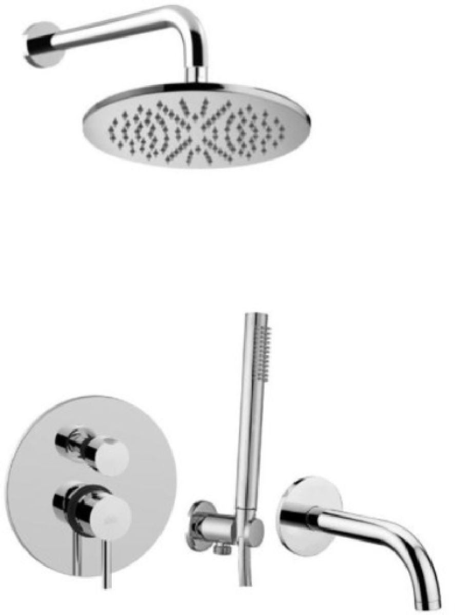 Paffoni Stick Duschset Unterputz mit Kopfbrause stahl SK019ZSCW3AST
