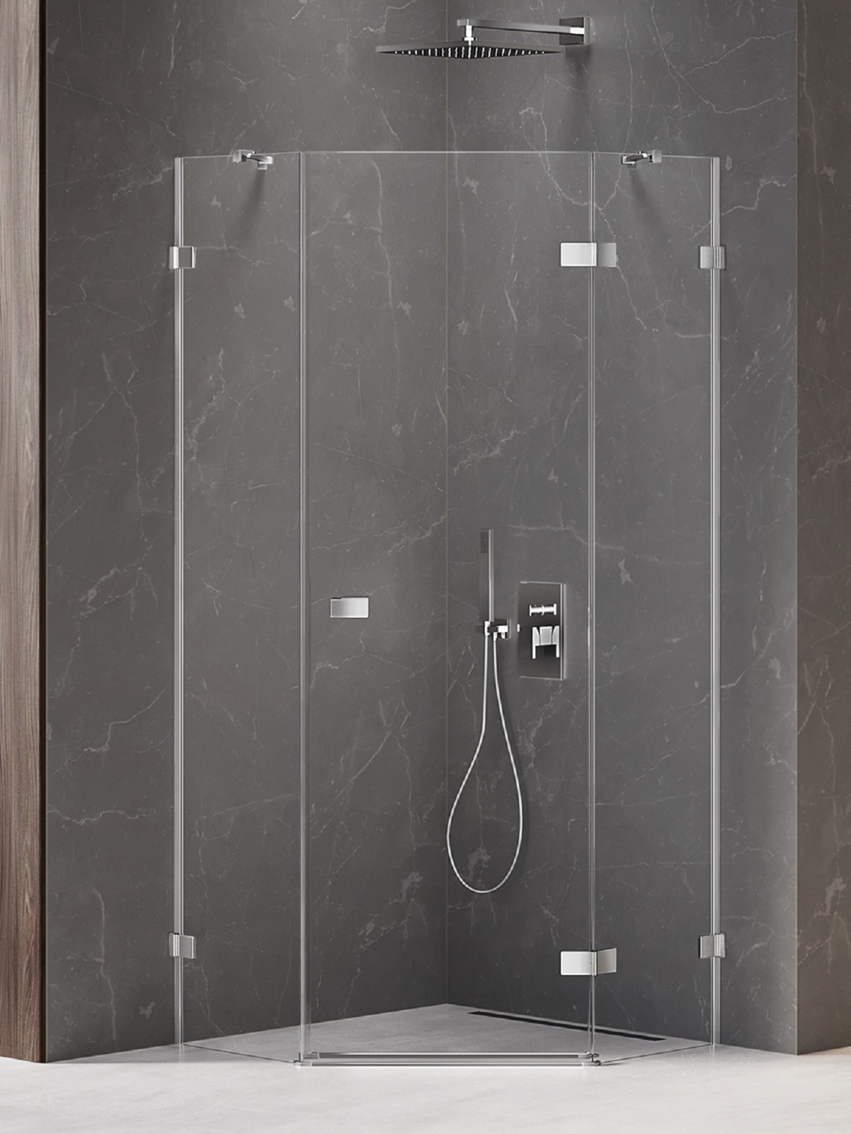 New Trendy Avexa Dusche 90x90 cm chrom Glanz/durchsichtiges Glas EXK-3887